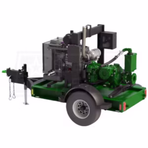 Trailer-mounted industrial water pump equipment.